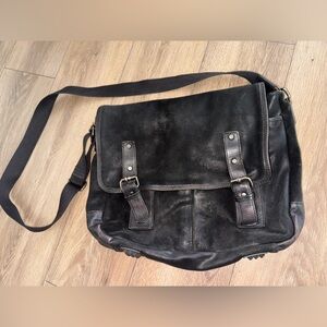 Danier black Leather Messenger Bag